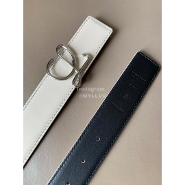 Loewe Soft Leather Gold Buckle 32mm Belts White
