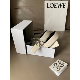 Loewe Soft Leather Gold Buckle 32mm Belts White