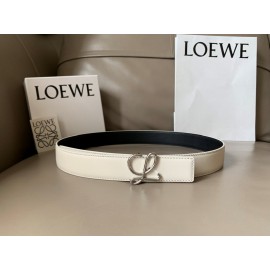 Loewe Soft Leather Gold Buckle 32mm Belts White