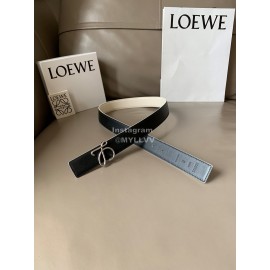 Loewe Soft Leather Gold Buckle 32mm Belts White