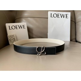Loewe Soft Leather Gold Buckle 32mm Belts White