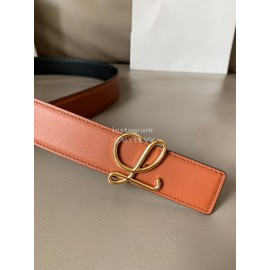 Loewe Soft Leather Gold Buckle 32mm Belts Brown