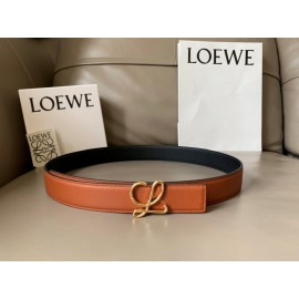 Loewe Soft Leather Gold Buckle 32mm Belts Brown