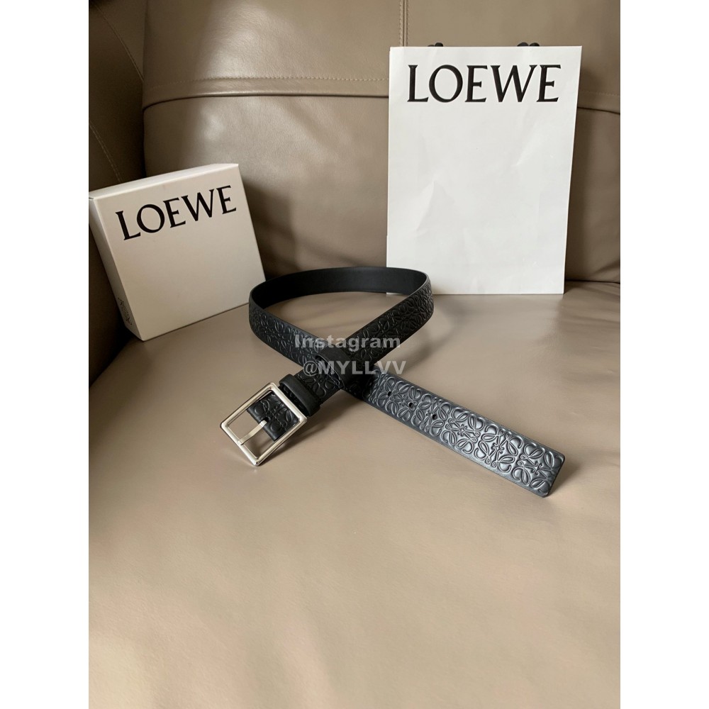 Loewe Embossed Cowhide Pin Buckle 34mm Belts 