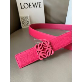Loewe Fashion Calf Leather Anagram Buckle 32mm Belts Pink
