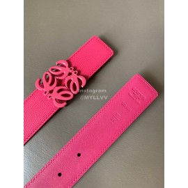 Loewe Fashion Calf Leather Anagram Buckle 32mm Belts Pink