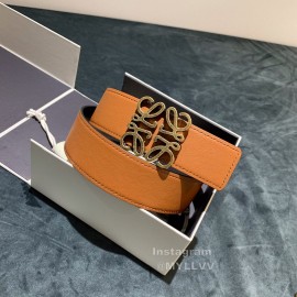 Loewe New Calf Gold Anagram Buckle 40mm Belts Brown