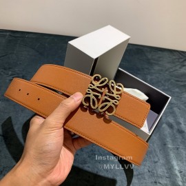 Loewe New Calf Gold Anagram Buckle 40mm Belts Brown
