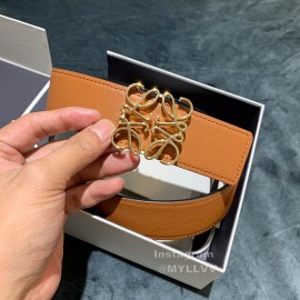 Loewe New Calf Gold Anagram Buckle 40mm Belts Brown