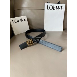 Loewe Soft Leather Gold Anagram Buckle 32mm Belts Black