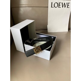 Loewe Soft Leather Gold Anagram Buckle 32mm Belts Black