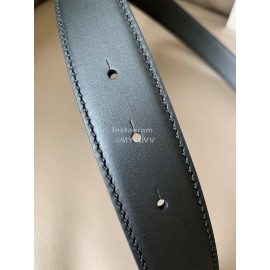 Loewe Soft Leather Gold Anagram Buckle 32mm Belts Black