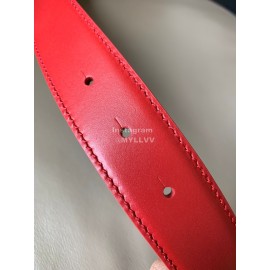 Loewe Soft Leather Gold Anagram Buckle 32mm Belts Red