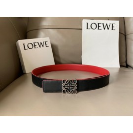 Loewe Soft Leather Gold Anagram Buckle 32mm Belts Red