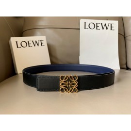 Loewe Soft Leather Gold Anagram Buckle 32mm Belts Blue