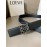 Loewe Soft Leather Silver Anagram Buckle 32mm Belts Black