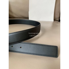 Loewe Soft Leather Silver Anagram Buckle 32mm Belts Black