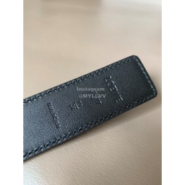 Loewe Soft Leather Silver Anagram Buckle 32mm Belts Black