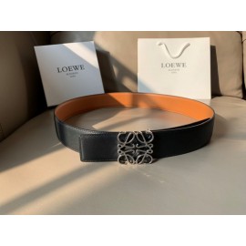 Loewe Fashion Calf Silver Anagram Buckle 40mm Belts For Men And Women