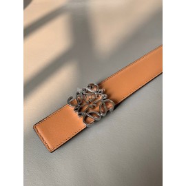 Loewe Fashion Calf Silver Anagram Buckle 40mm Belts For Men And Women