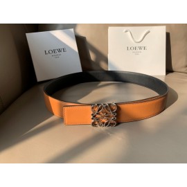 Loewe Fashion Calf Silver Anagram Buckle 40mm Belts For Men And Women