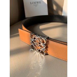 Loewe Fashion Calf Silver Anagram Buckle 40mm Belts For Men And Women