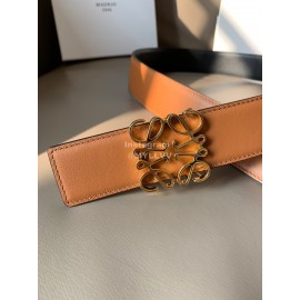 Loewe Fashion Calf Gold Anagram Buckle 40mm Belts Brown