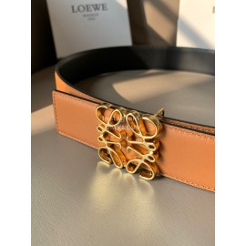 Loewe Fashion Calf Gold Anagram Buckle 40mm Belts Brown