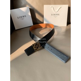 Loewe Fashion Calf Gold Anagram Buckle 40mm Belts Brown