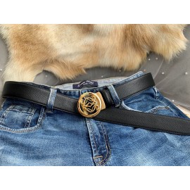 Loewe Embossed Cowhide Gold Automatic Steel Buckle 35mm Belts 