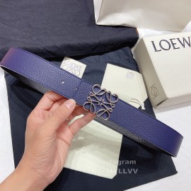 Loewe Soft Grain Calf Leather Anagram Buckle 40mm Belts Blue