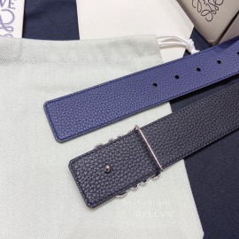 Loewe Soft Grain Calf Leather Anagram Buckle 40mm Belts Blue