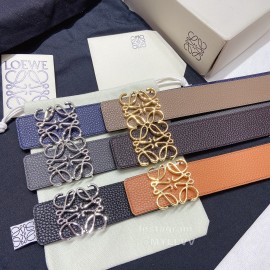 Loewe Soft Grain Calf Leather Anagram Buckle 40mm Belts Blue