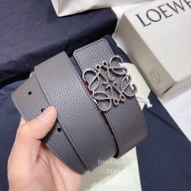 Loewe Soft Grain Calf Leather Anagram Buckle 40mm Belts Gray