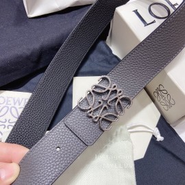 Loewe Soft Grain Calf Leather Anagram Buckle 40mm Belts Gray