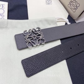 Loewe Soft Grain Calf Leather Anagram Buckle 40mm Belts Gray