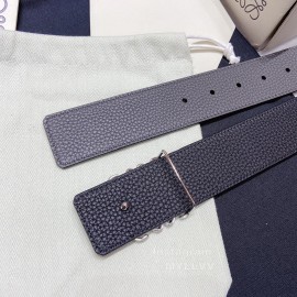 Loewe Soft Grain Calf Leather Anagram Buckle 40mm Belts Gray