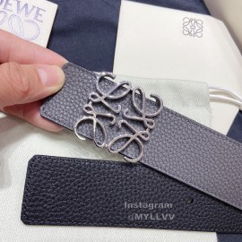 Loewe Soft Grain Calf Leather Anagram Buckle 40mm Belts Gray