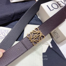Loewe Soft Grain Calf Leather Anagram Buckle 40mm Belts Coffee