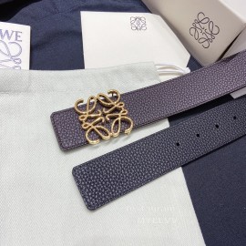 Loewe Soft Grain Calf Leather Anagram Buckle 40mm Belts Coffee