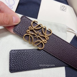 Loewe Soft Grain Calf Leather Anagram Buckle 40mm Belts Coffee