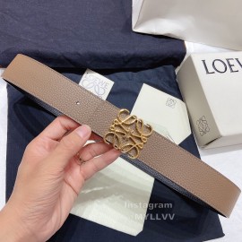 Loewe Soft Grain Calf Leather Anagram Buckle 40mm Belts Brown