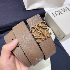 Loewe Soft Grain Calf Leather Anagram Buckle 40mm Belts Brown