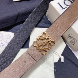 Loewe Soft Grain Calf Leather Anagram Buckle 40mm Belts Brown