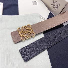 Loewe Soft Grain Calf Leather Anagram Buckle 40mm Belts Brown