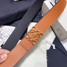 Loewe Soft Grain Calf Leather Anagram Buckle 40mm Belts Tan