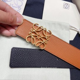 Loewe Soft Grain Calf Leather Anagram Buckle 40mm Belts Tan