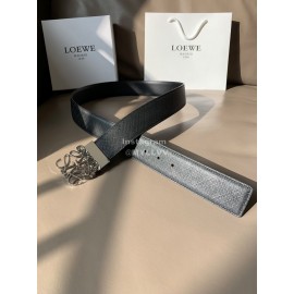 Loewe Leisure Black Calf Gold Anagram Buckle 40mm Belts