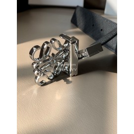 Loewe Leisure Black Calf Gold Anagram Buckle 40mm Belts