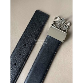 Loewe Leisure Black Calf Gold Anagram Buckle 40mm Belts